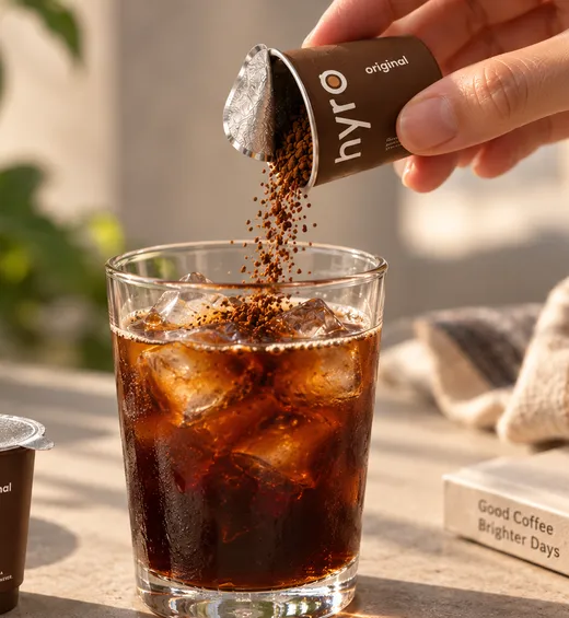 Iced americano made with HYRO