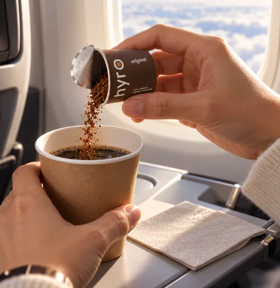 Hot coffee made with HYRO