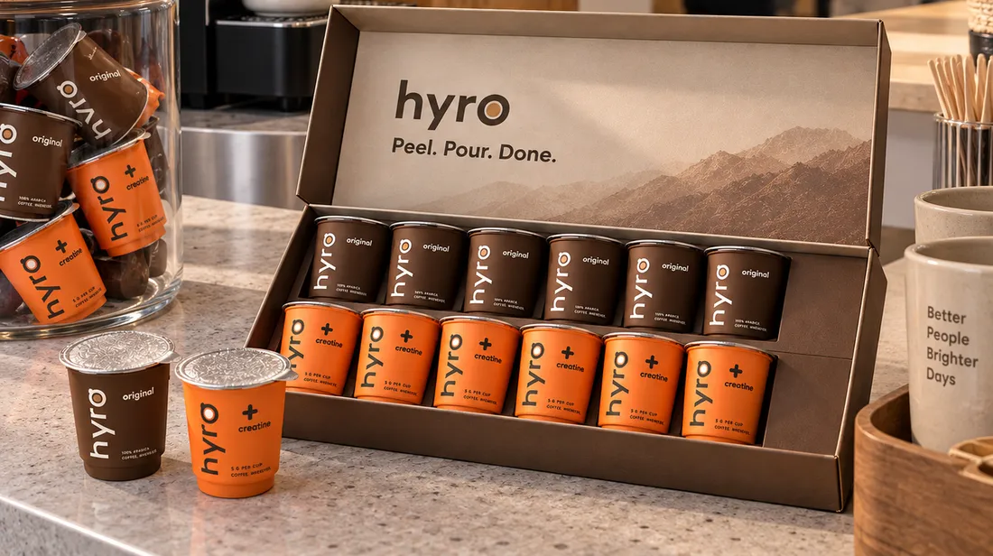 HYRO mini cups in an office pantry